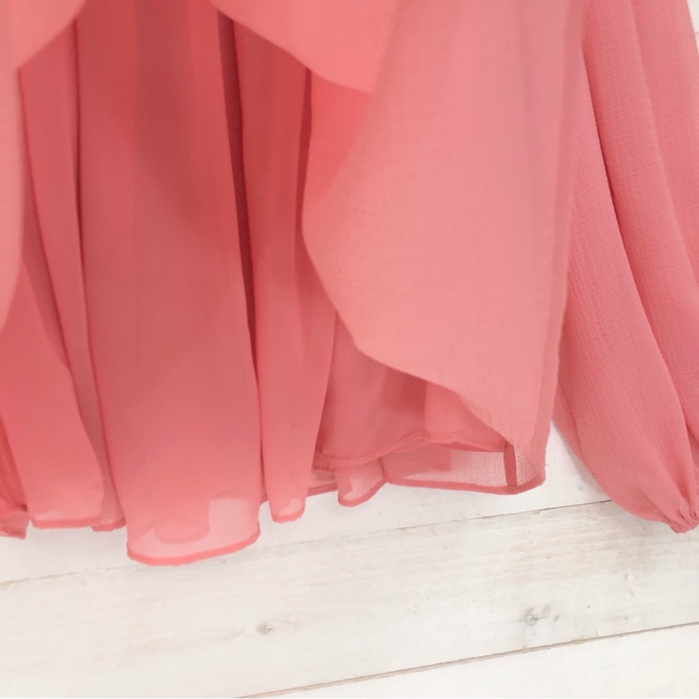 INC International Concepts Sheer Off The Shoulder Blouse • Sz L • Coral Pink EUC - Picture 7 of 10
